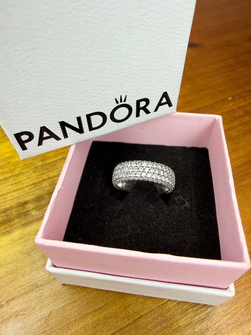 Pandora Silver Pavé Crystal Band Ring